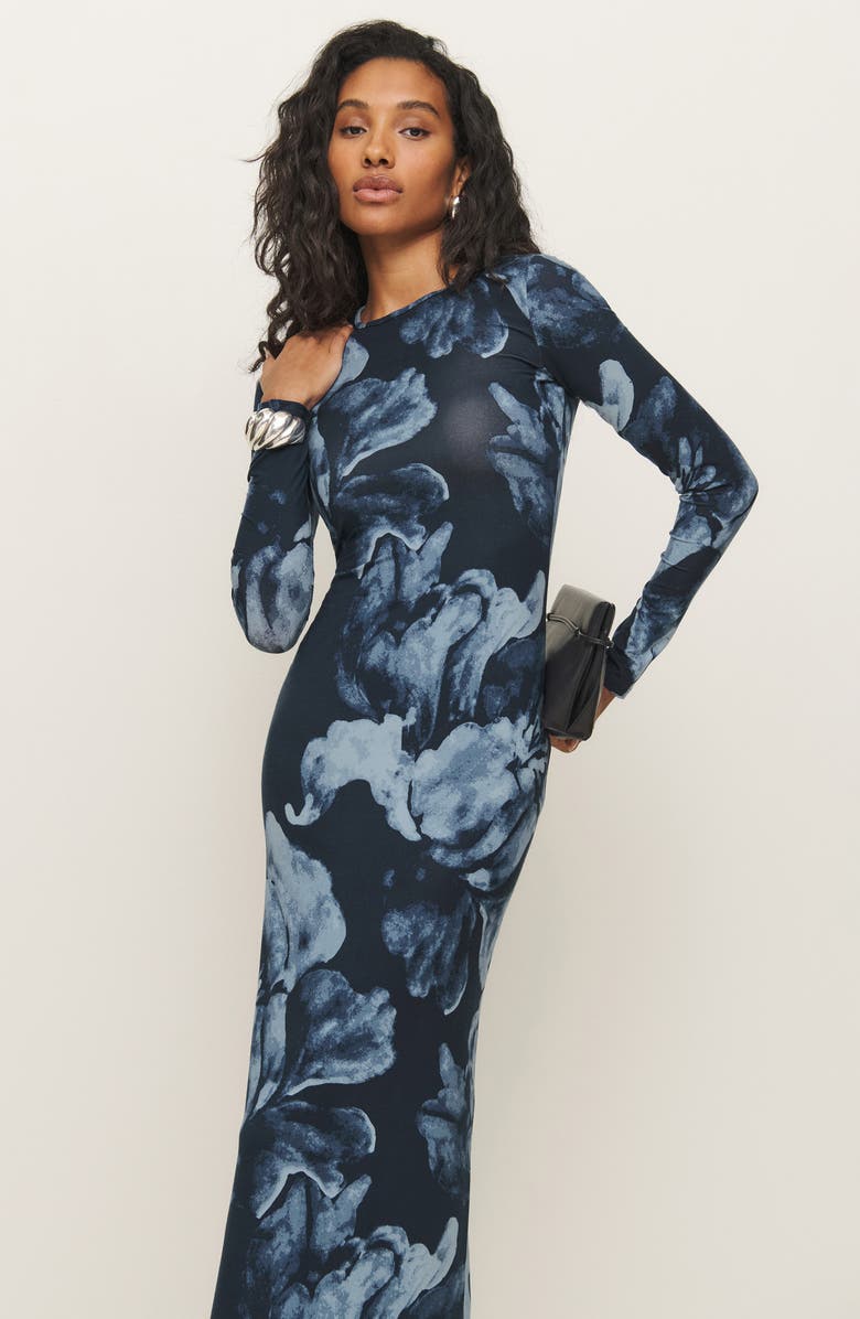 Reformation Tommie Long Sleeve Stretch Dress, Alternate, color,