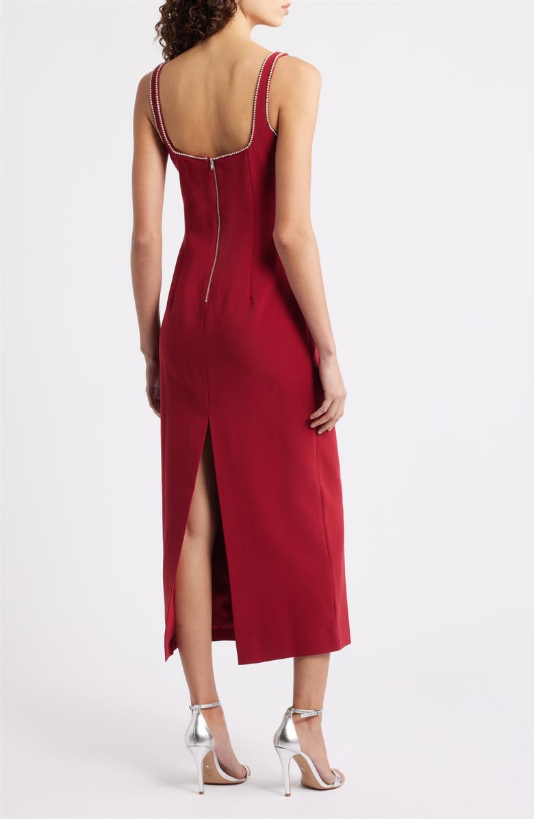 Bardot Brooklyn Diamante Sleeveless Sheath Dress, Alternate, color, Burgundy