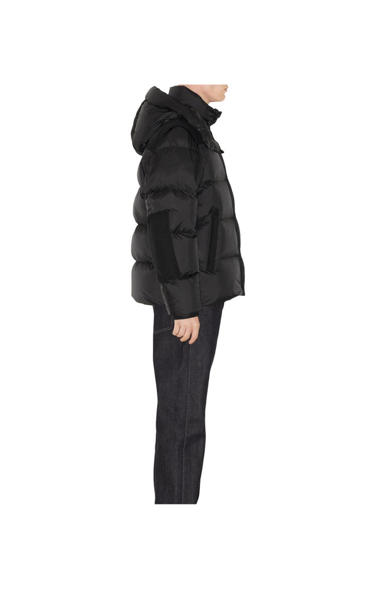Detachable Sleeve Nylon Puffer Jacket, Alternate, color, Black