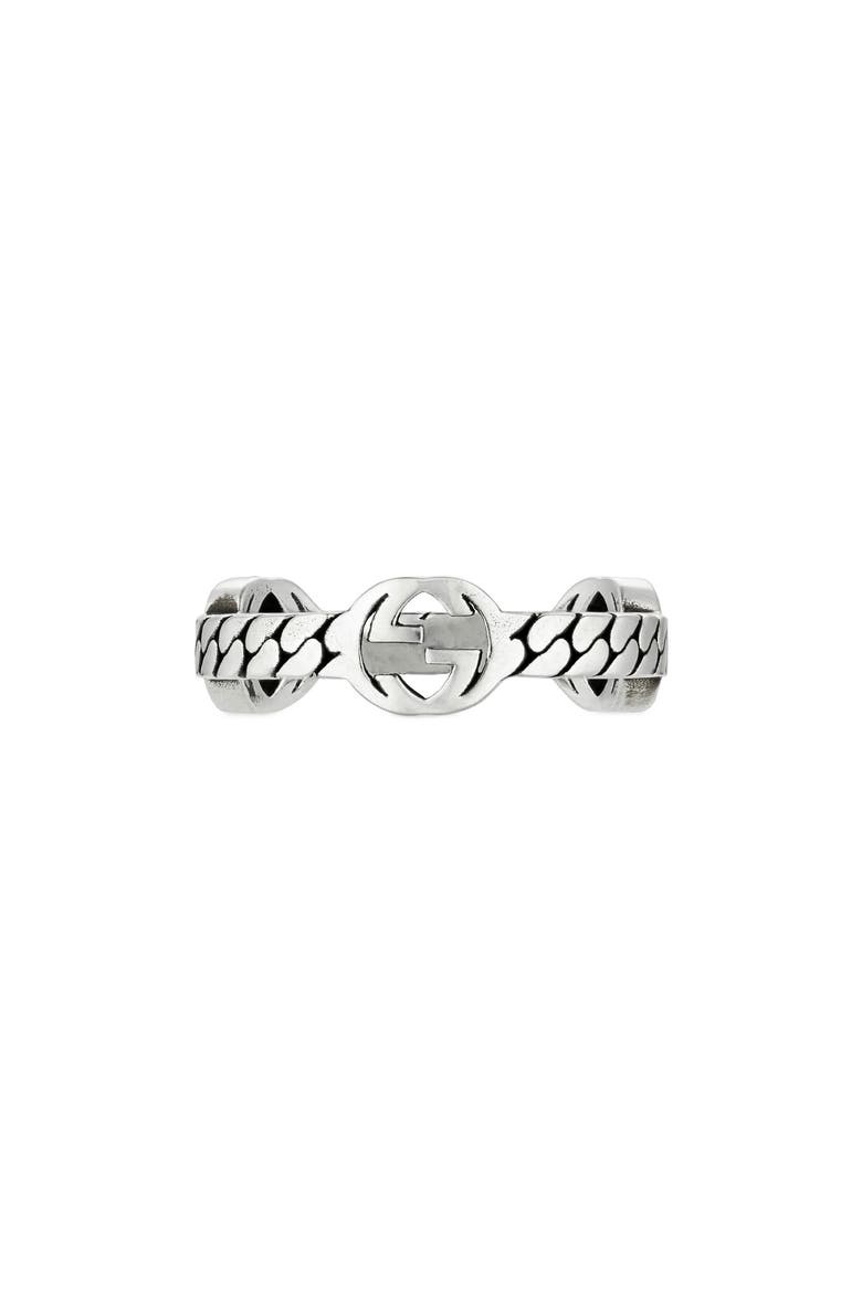 Interlocking-G Ring, Main, color, SILVER