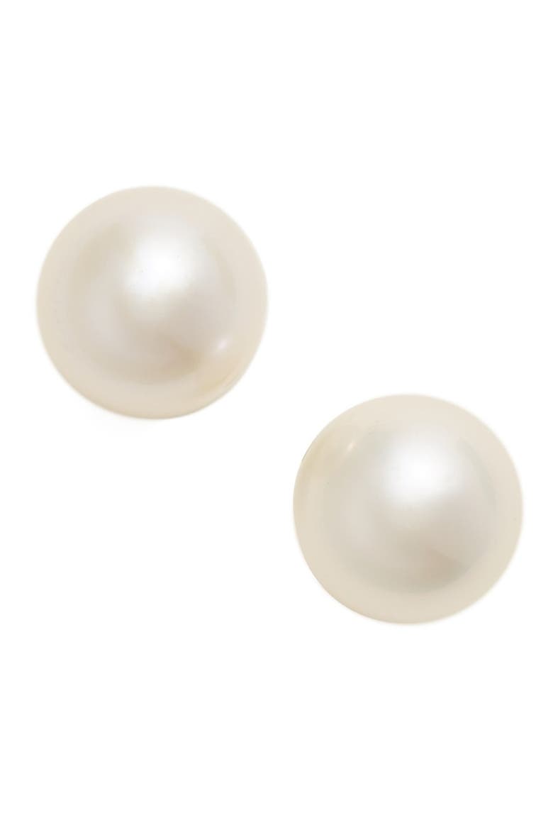Pearl Stud Earrings, Main, color, WHITE AKOYA PEARL