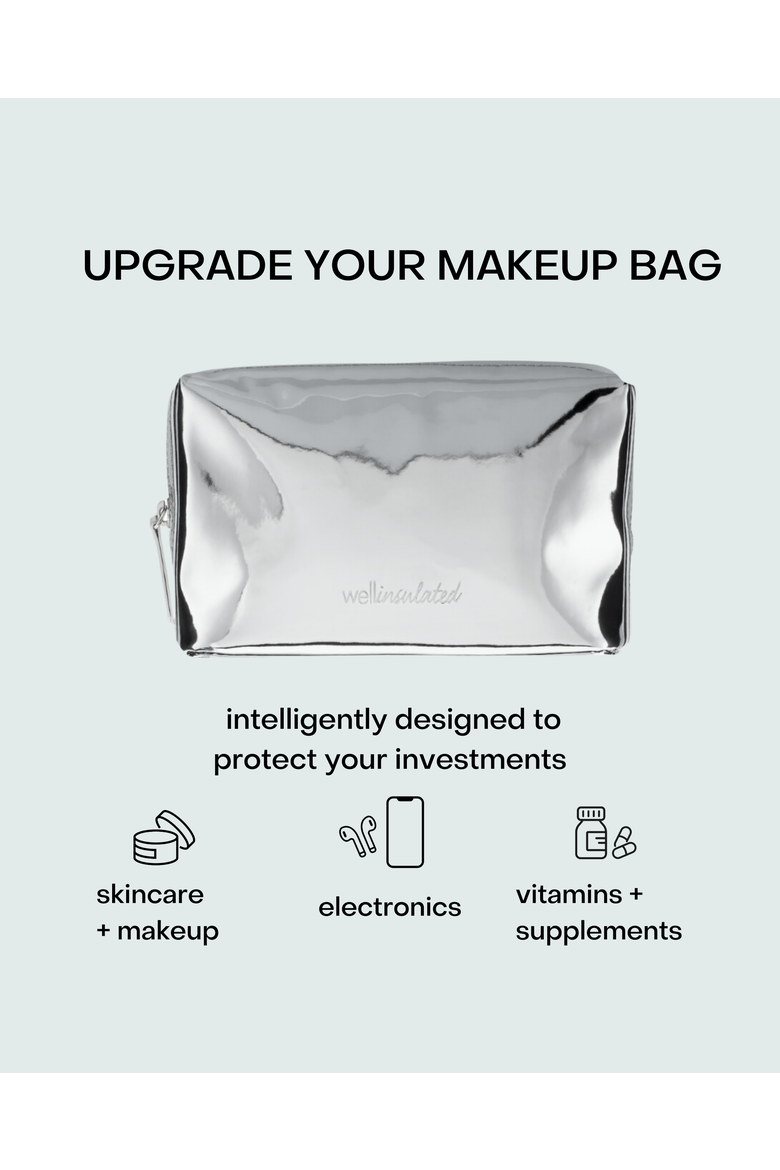 Limited Edition Performance Beauty Bag, Alternate, color, Silver / Lilac