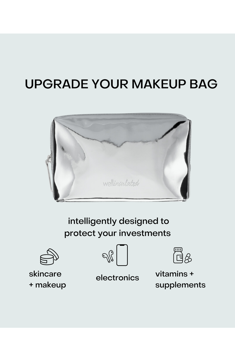 WELLinsulated Limited Edition Performance Beauty Bag, Alternate, color, Silver / Lilac