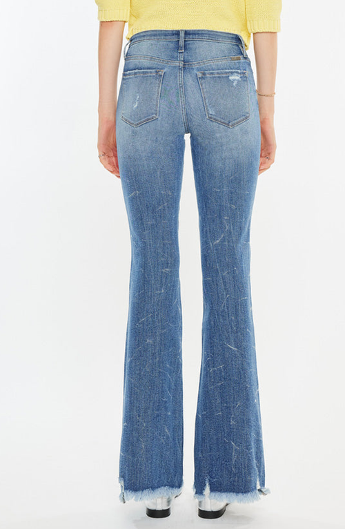 Kancan Jennie Medium Rise Wide Leg Jeans In Medium Wash