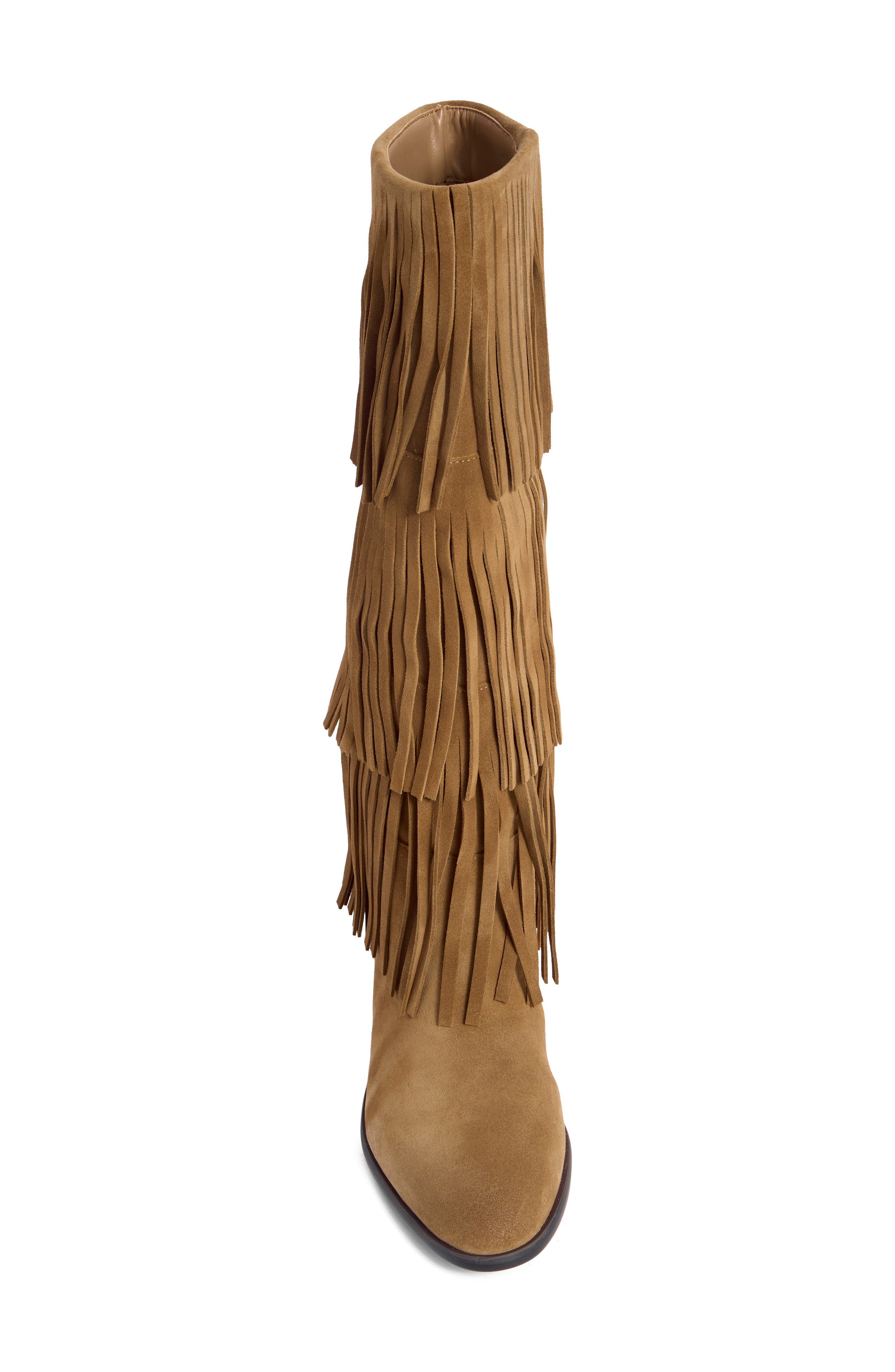 Steve Madden Spur Fringe Boot, Alternate, color, Taupe Suede