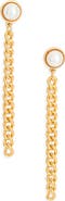 Kenneth Jay Lane Faux Pearl Chain Drop Earrings