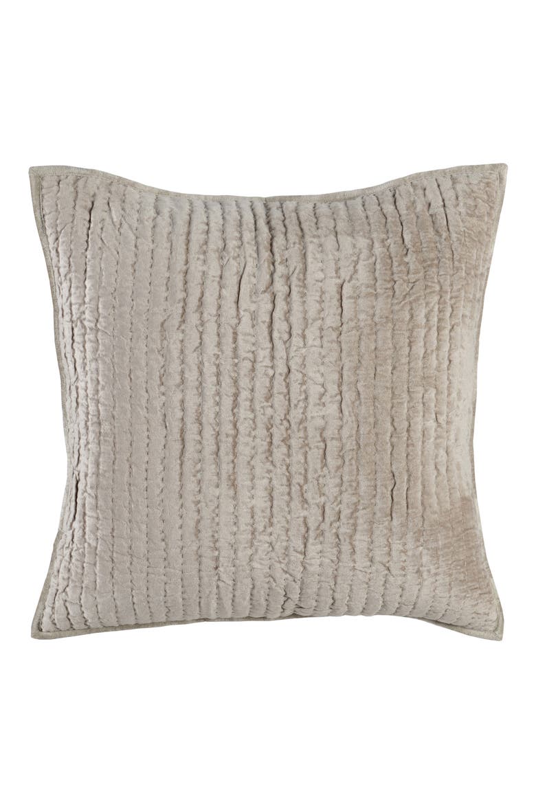 Bari Velvet Euro Sham, Main, color, PEBBLE