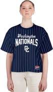New Era Women's New Era Navy Washington Nationals 2025 City Connect Pinstripe T-Shirt