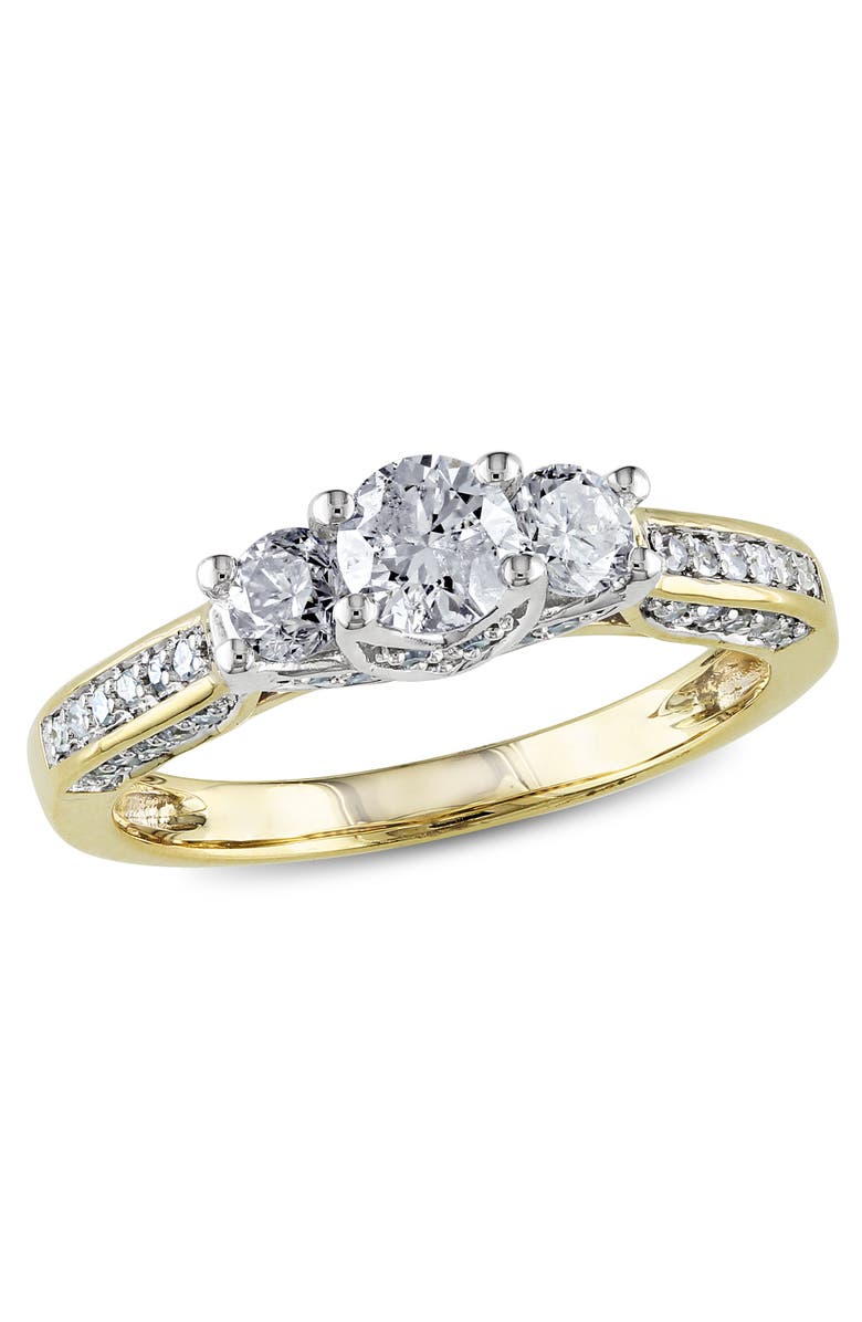 Julianna B. Diamond 3-Stone Engagement Ring 14k, Main, color, 14K Yellow Gold