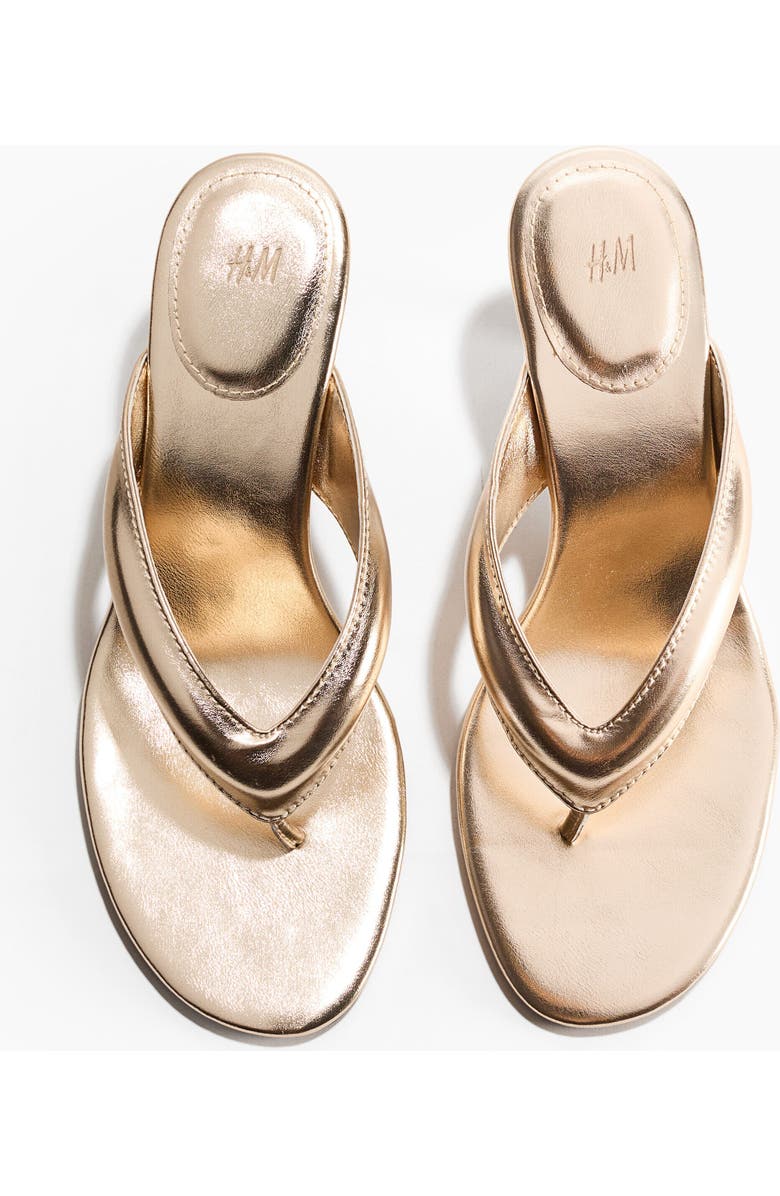 H&M Heeled Sandals, Alternate, color, Gold-Colored