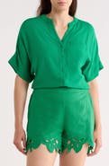 T Tahari Split Neck Shirt