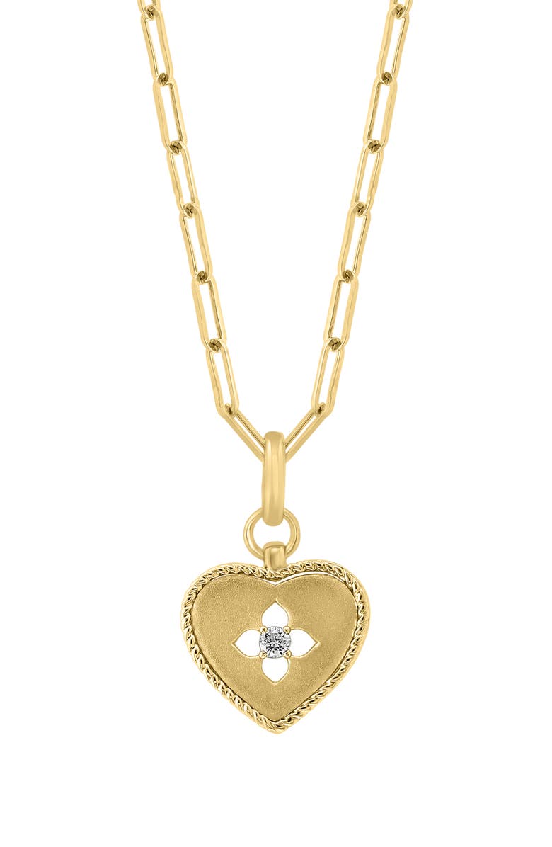 EFFY 14K Yellow Gold Diamond Heart Pendant Necklace - 0.07ct., Main, color, 