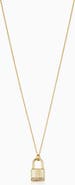 Oradina 14K Yellow Gold Lexington Lock Pendant Necklace