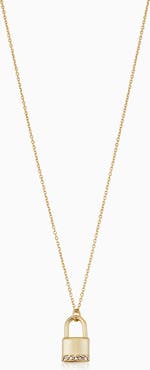 Oradina 14K Yellow Gold Lexington Lock Pendant Necklace
