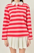 English Factory Striped Long Sleeve Polo