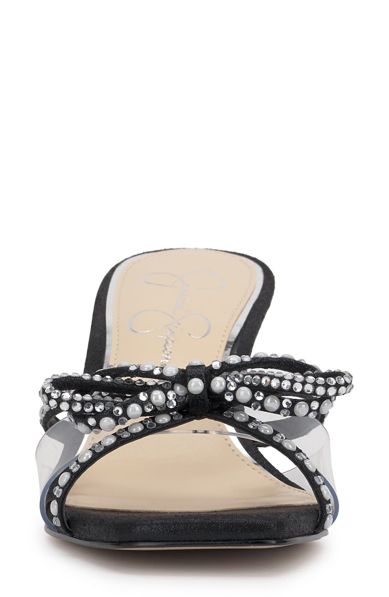 Jessica Simpson Cornilia Slide Sandal, Alternate, color, Black/ Clear