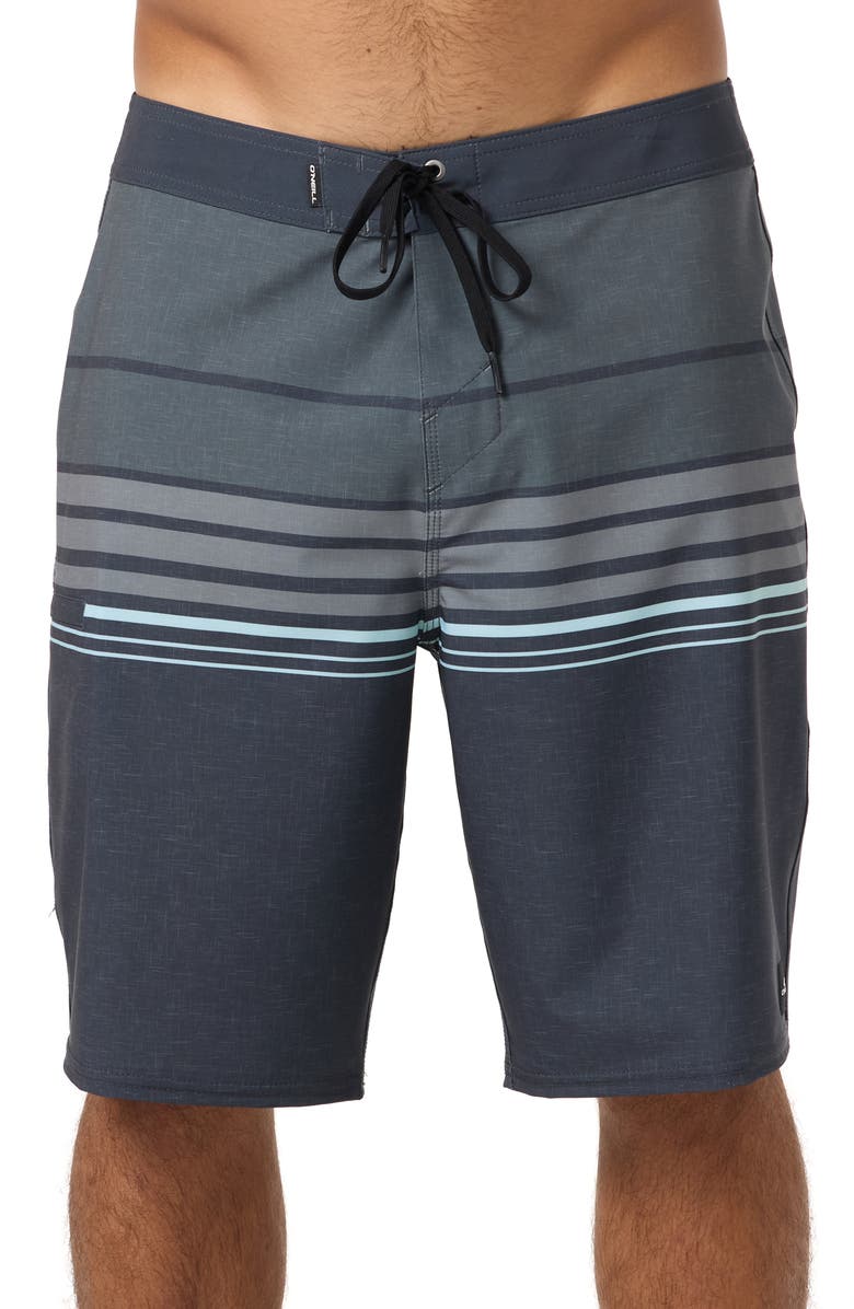O'Neill Hyperfreak Heat Stripe Swim Trunks, Main, color, Phantom