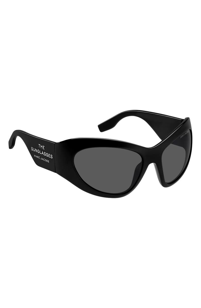 Marc Jacobs 62mm Rectangular Sunglasses, Alternate, color, Black/ Grey