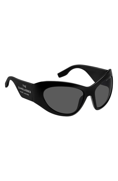 Marc Jacobs Wraparound-frame Sunglasses In Black/grey
