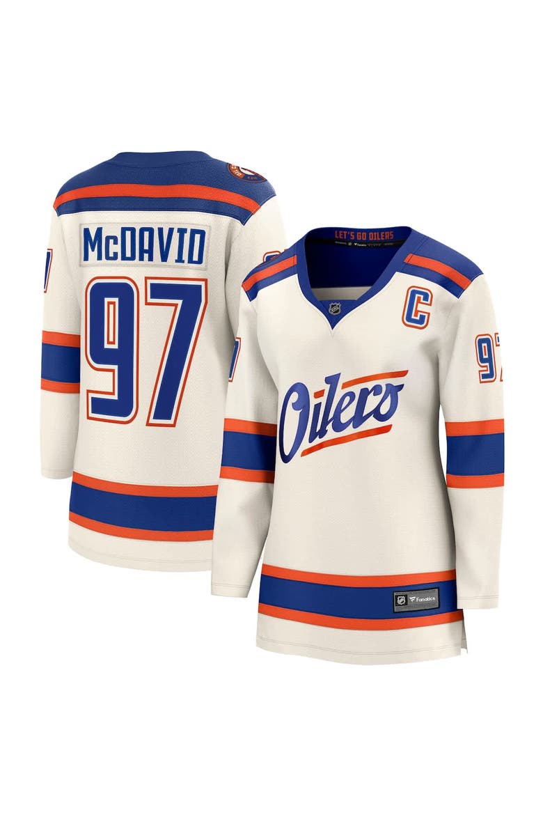 Women's Fanatics Connor McDavid Light Beige Edmonton Oilers Alternate Breakaway Jersey, Alternate, color, Light Beige
