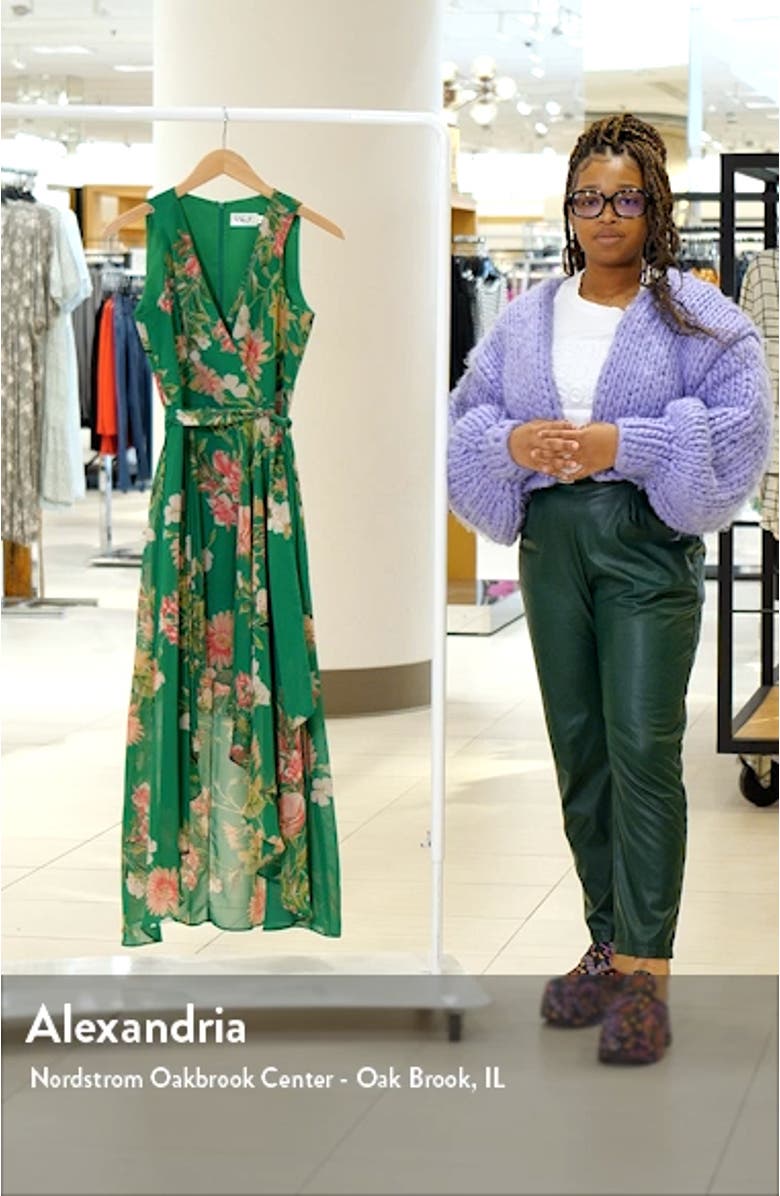 Floral Surplice V-Neck High-Low Maxi Dress, sales video thumbnail