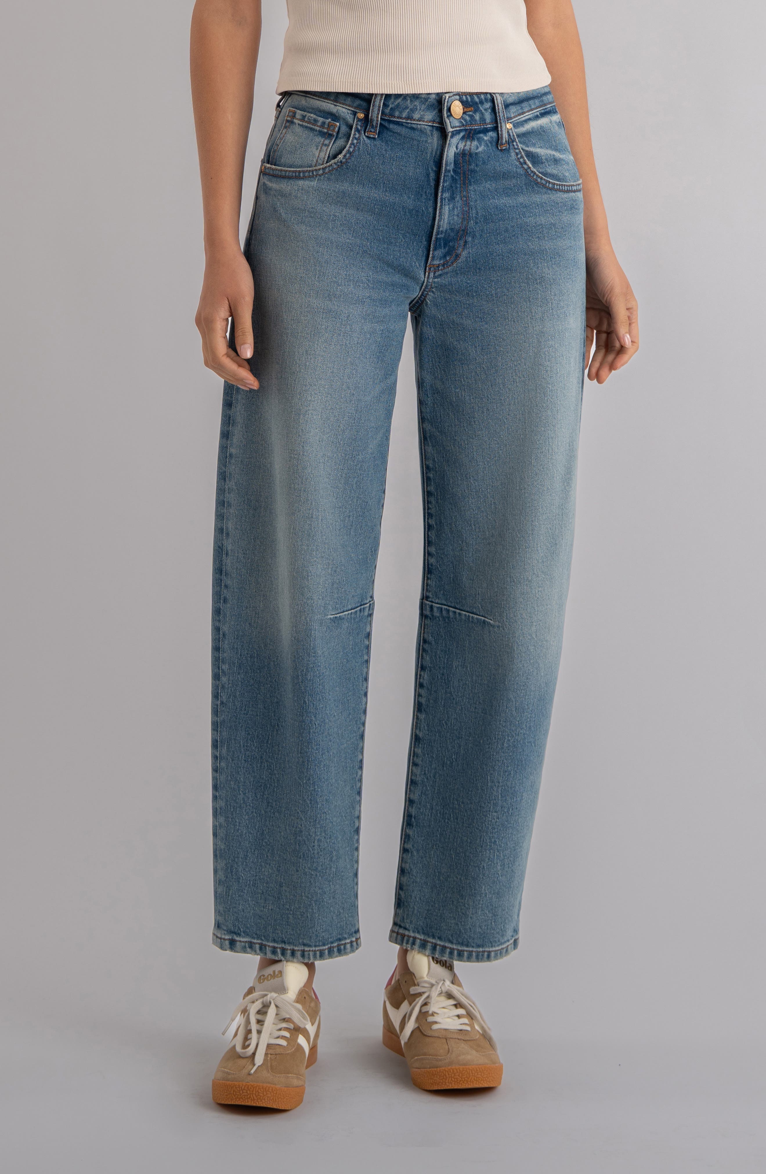 KUT from the Kloth Ashton High Waist Ankle Barrel Jeans