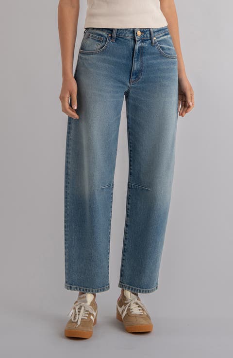 Ashton High Waist Ankle Barrel Jeans (Adjusting)