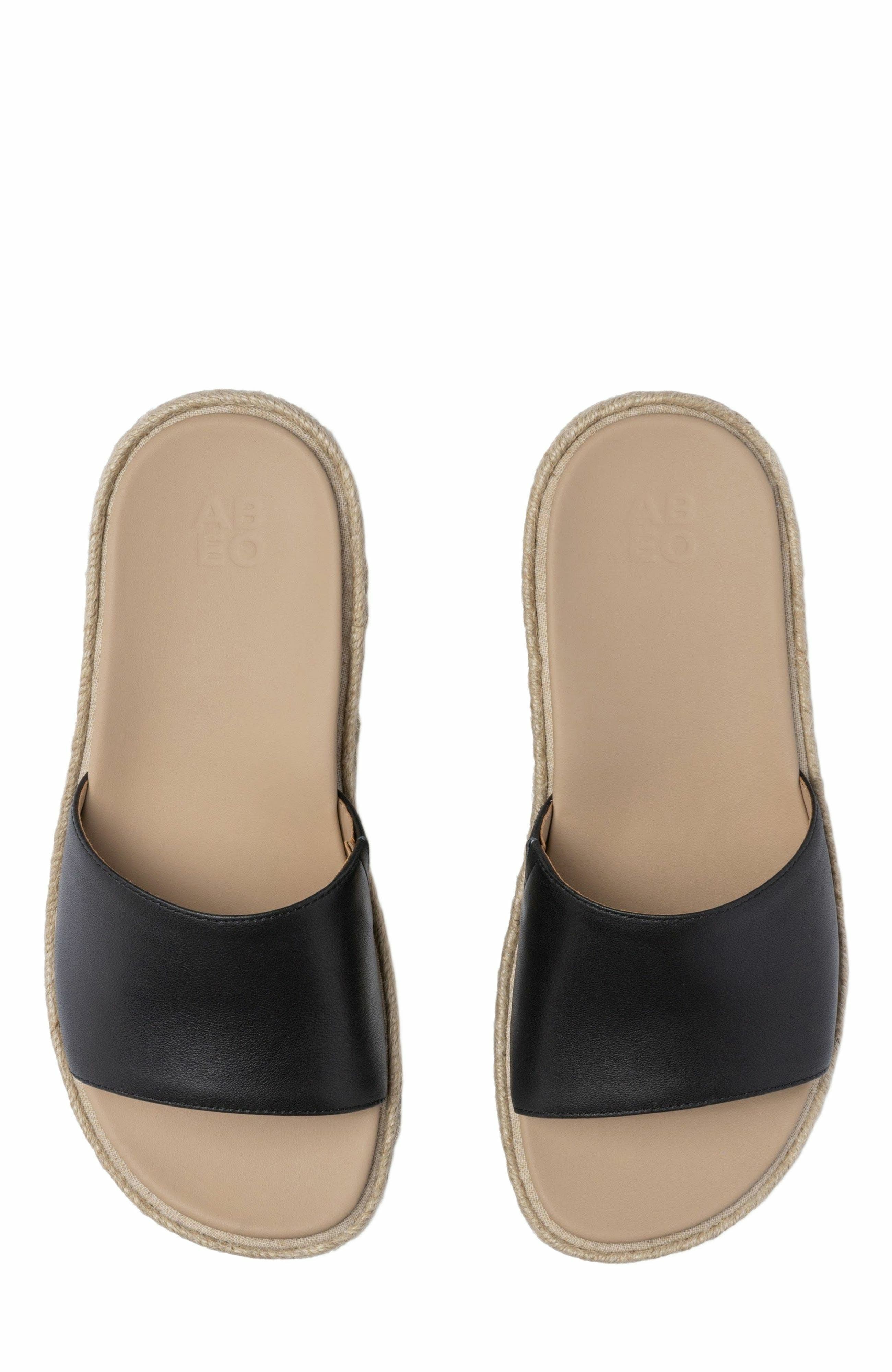 Solstice Slide, Alternate, color, Black Leather