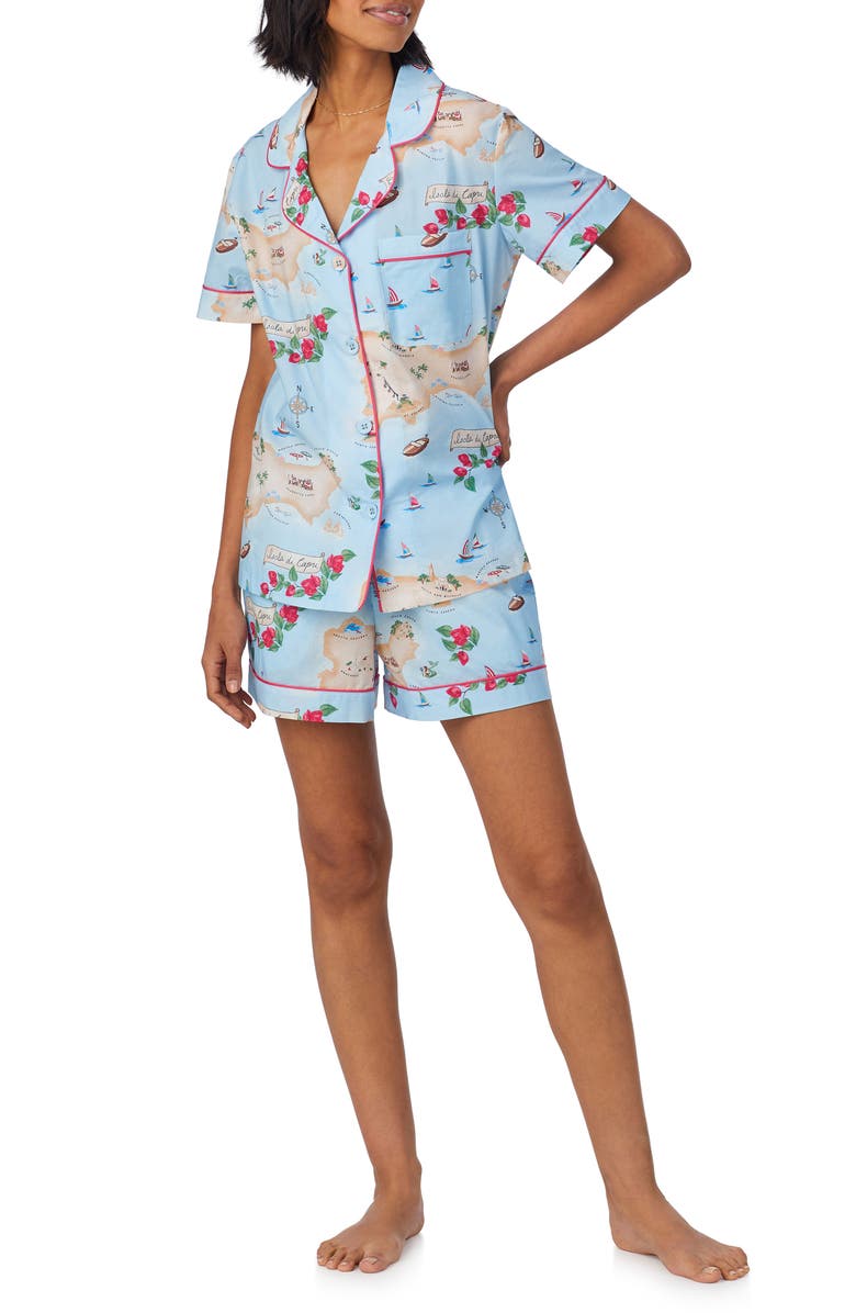 BedHead Pajamas Print Organic Cotton Poplin Short Pajamas, Main, color,