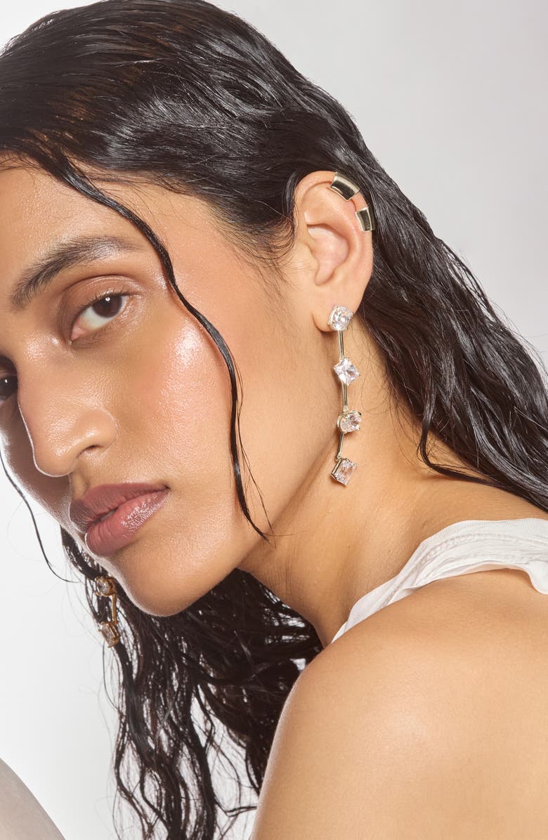 Lady Grey Stella Cubic Zirconia Linear Drop Earrings, Alternate, color,