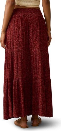 In the Palms Tiered Cotton Maxi Skirt