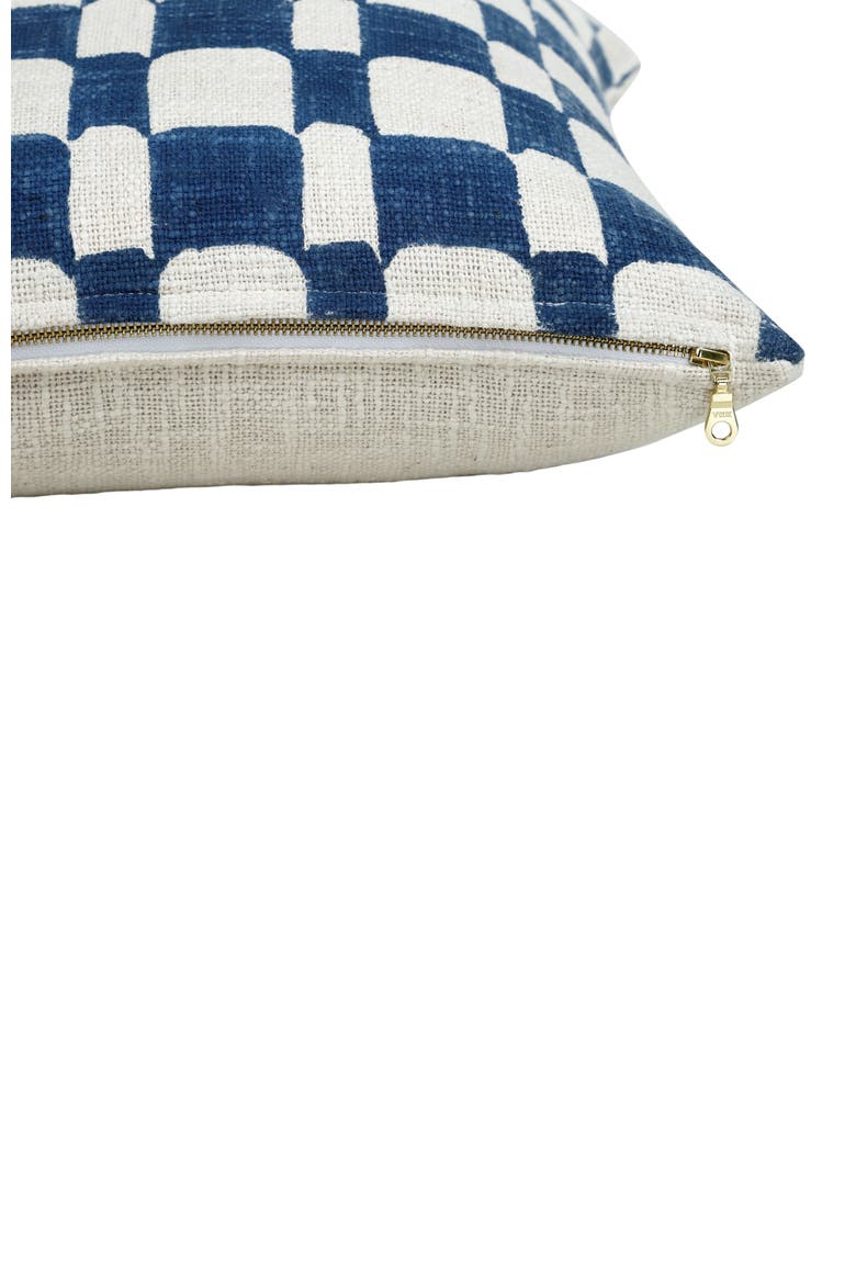 Checkered Block Printed Pillow - Cover Only, Alternate, color, Indigo