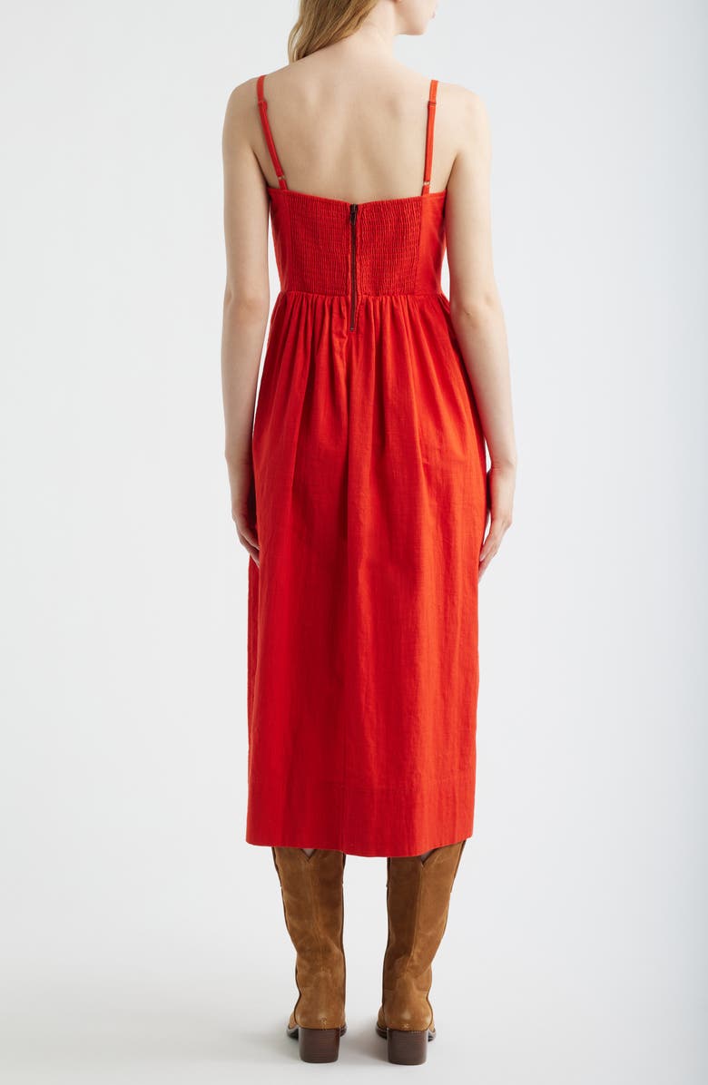 THE GREAT. Verse Cotton Sundress, Alternate, color, Hot Red