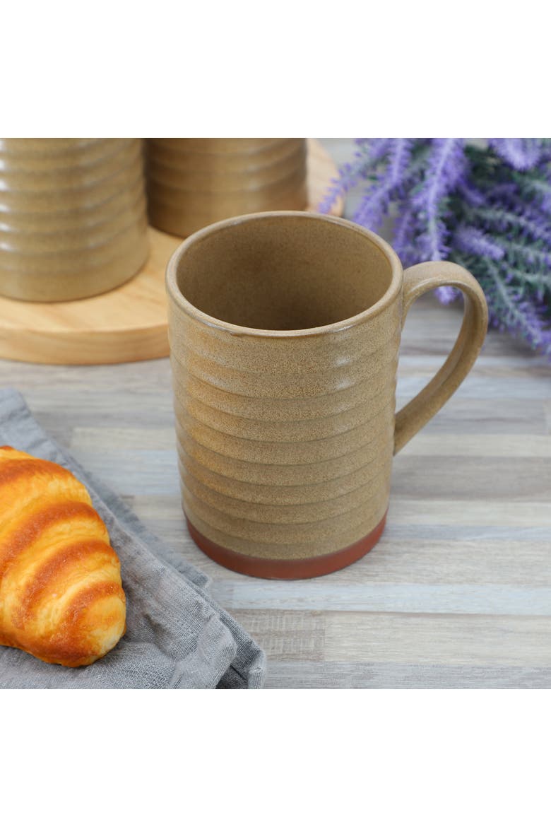Terra Bella 4 Piece 18.5 Ounce Terracotta Mug Set, Alternate, color, Beige