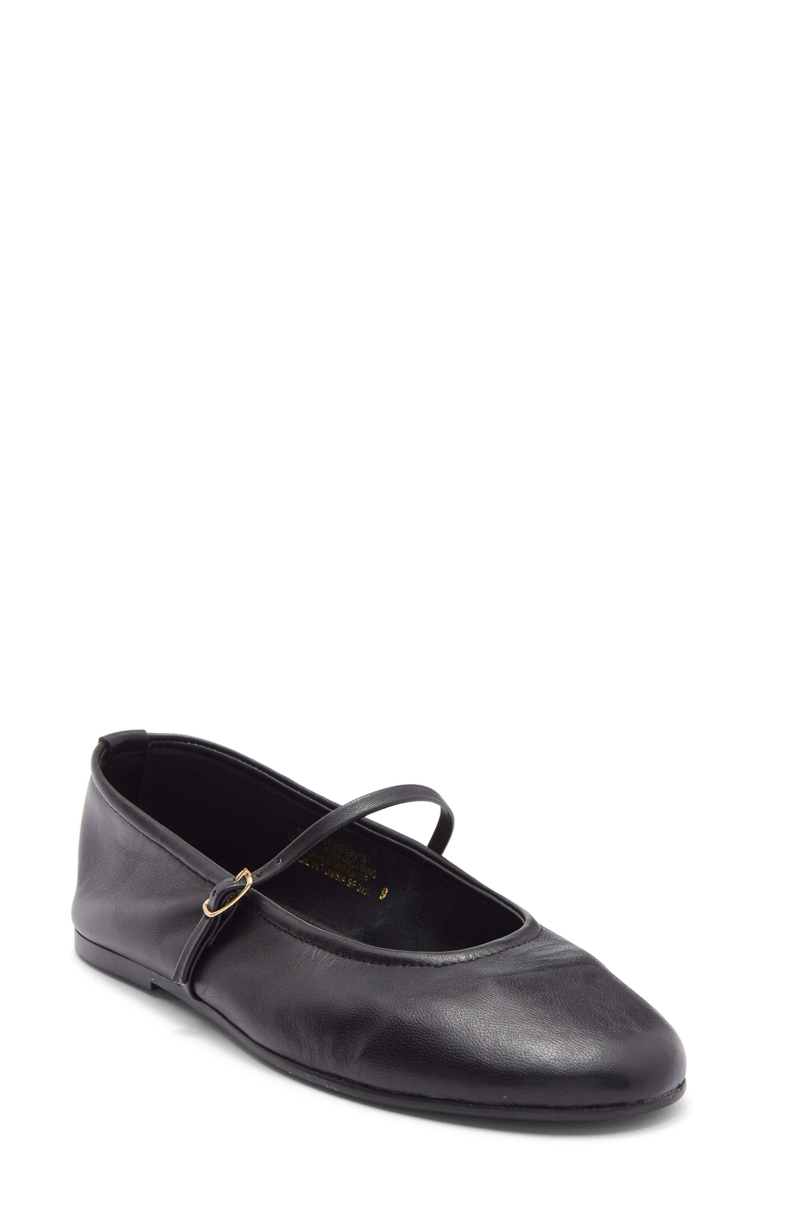 Steve Madden Besette Mary Jane Flat, Main, color, Black Leather