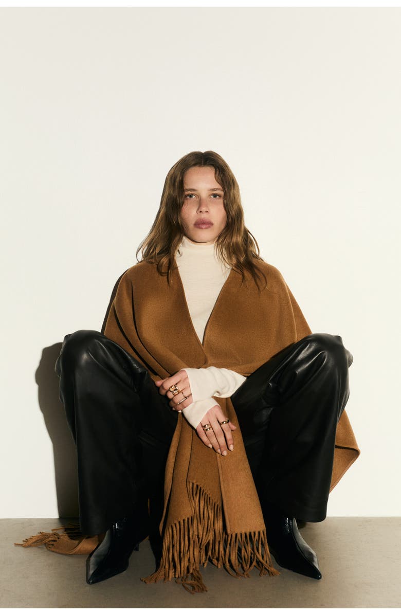 H&M Wool-blend Cape, Main, color, Dark Beige