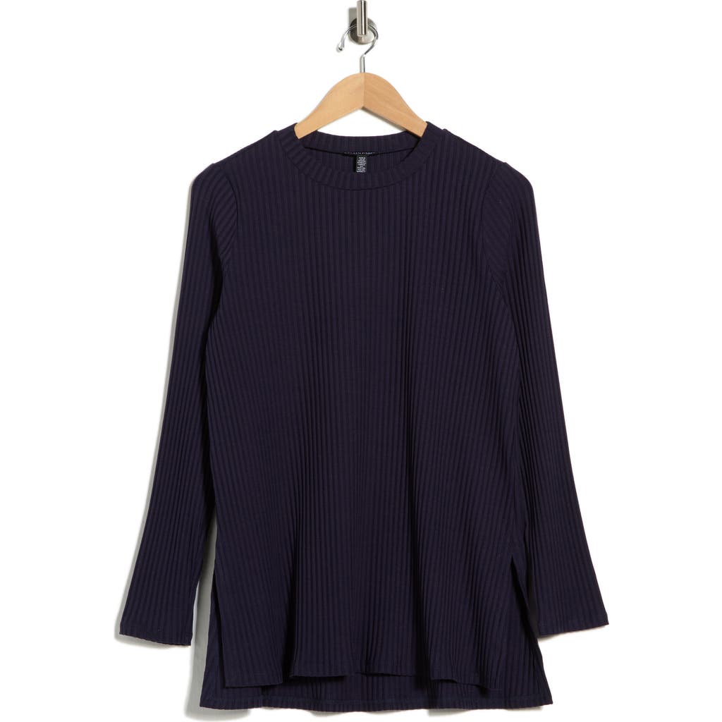 Eileen Fisher High Crewneck Tunic In Black