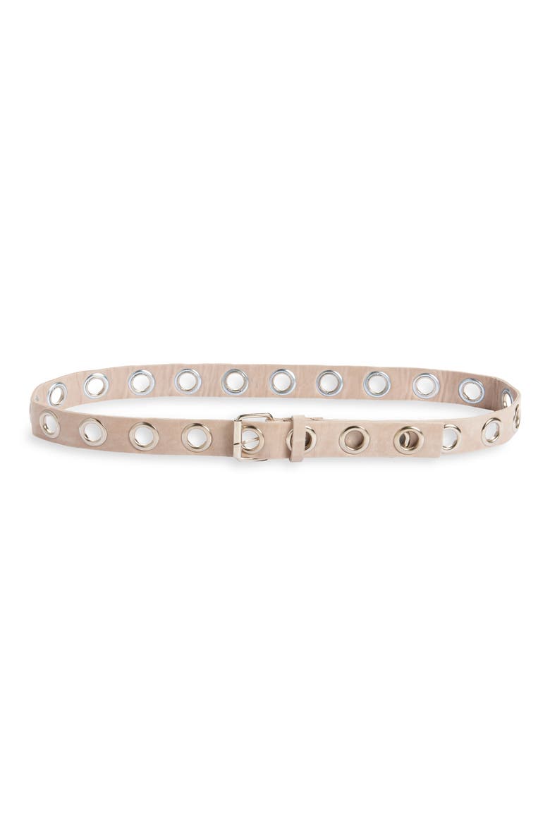 Uma Grommet Leather Belt, Main, color, TRENCH