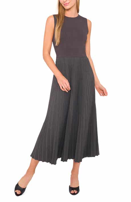 Halogen® Mixed Media Sleeveless Maxi Dress