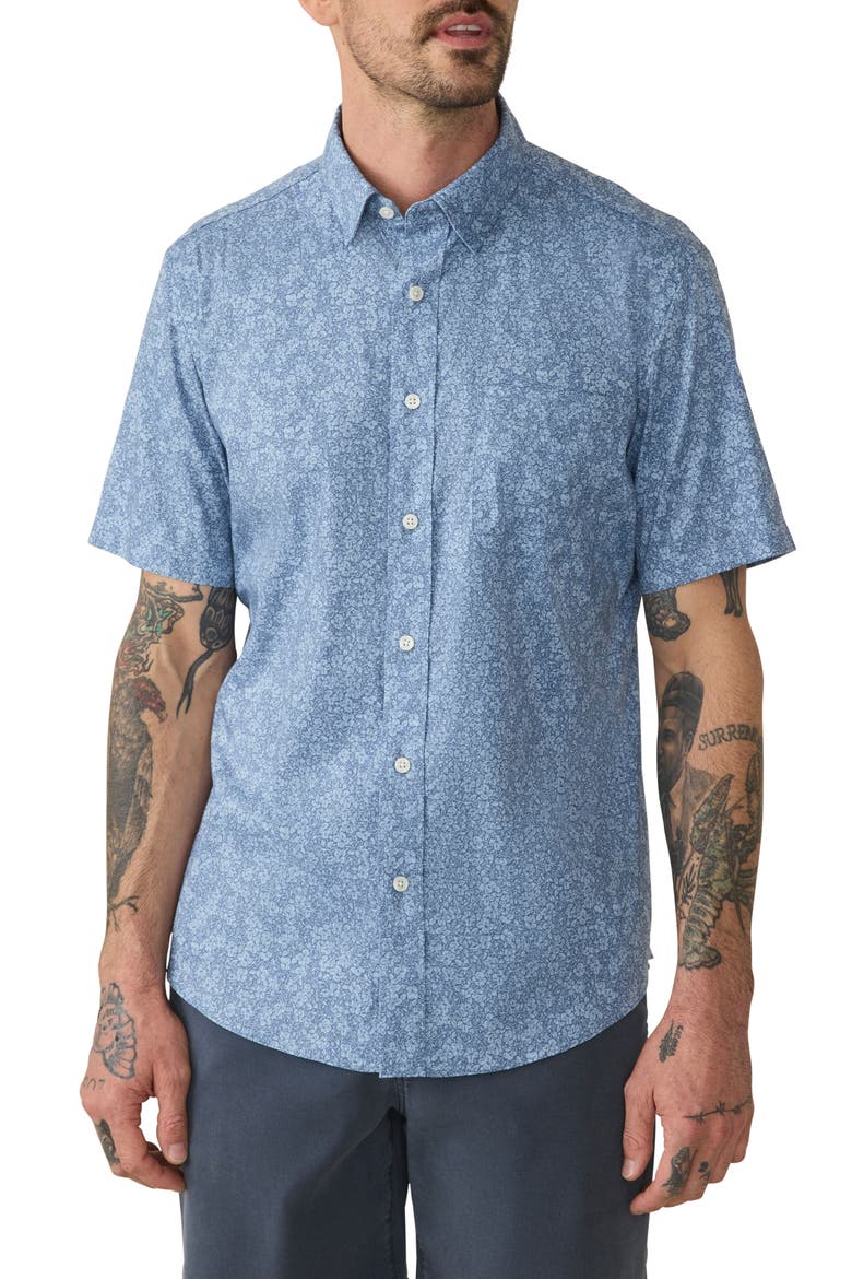 Movement Short Sleeve Button-Up Shirt, Main, color, HORIZON BLOOM