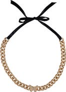 Jewel Badgley Mischka Butterfly Ribbon Curb Chain Necklace