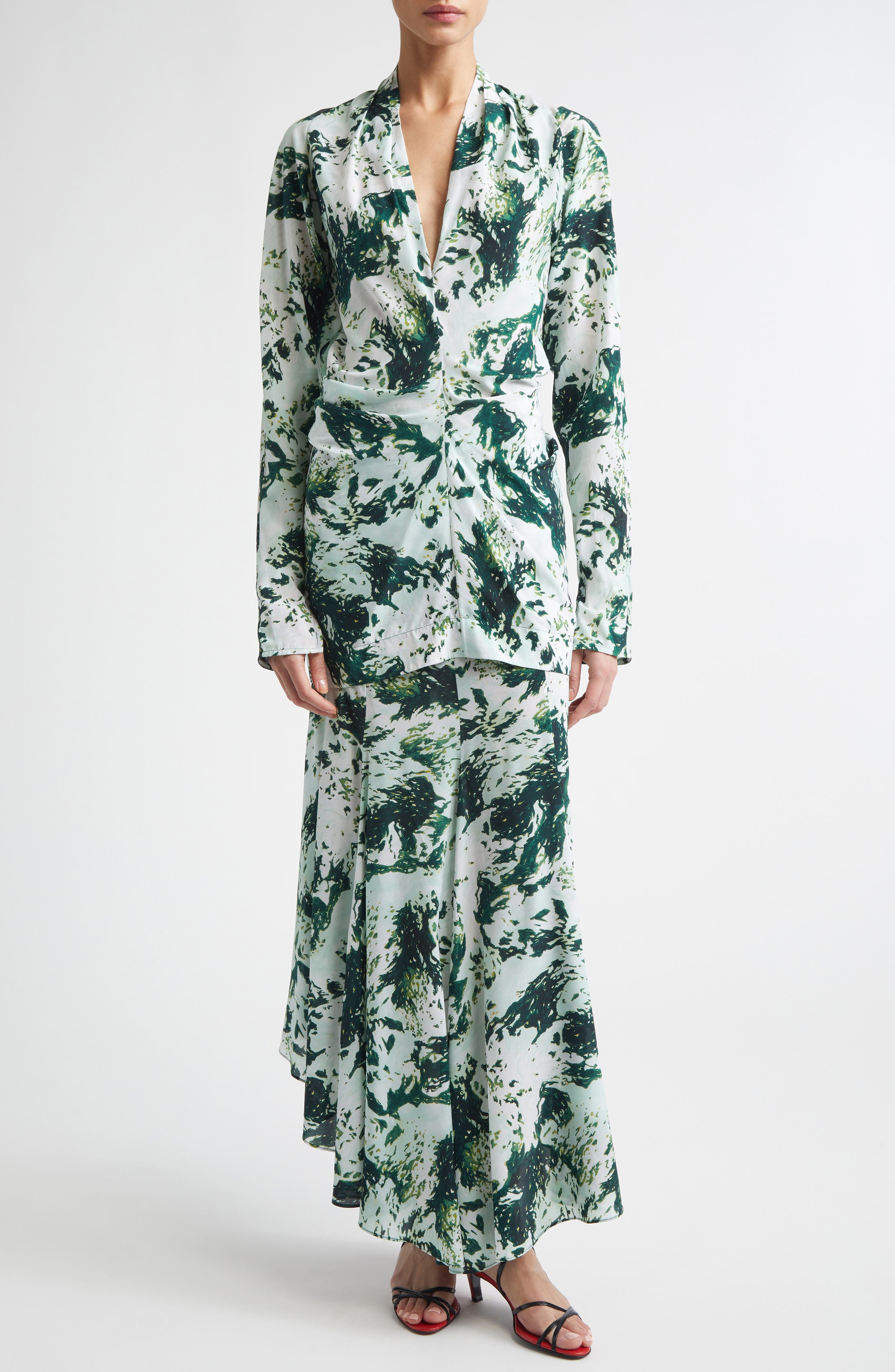 Joelle Print High-Low Skirt - image 2