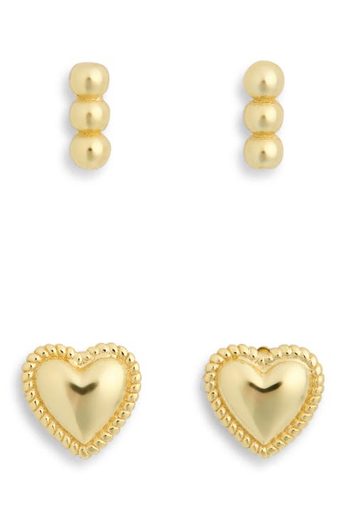 Set of 2 Line Bead Stud Earrings