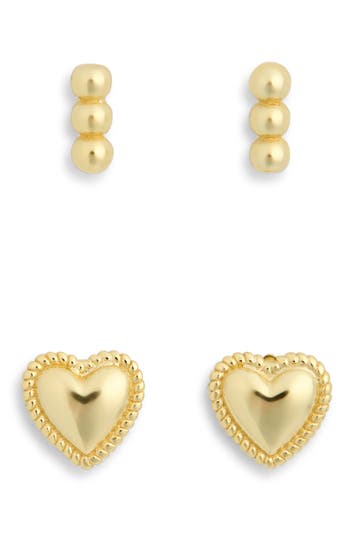 Argento Vivo Set Of 2 Line Bead Stud Earrings
