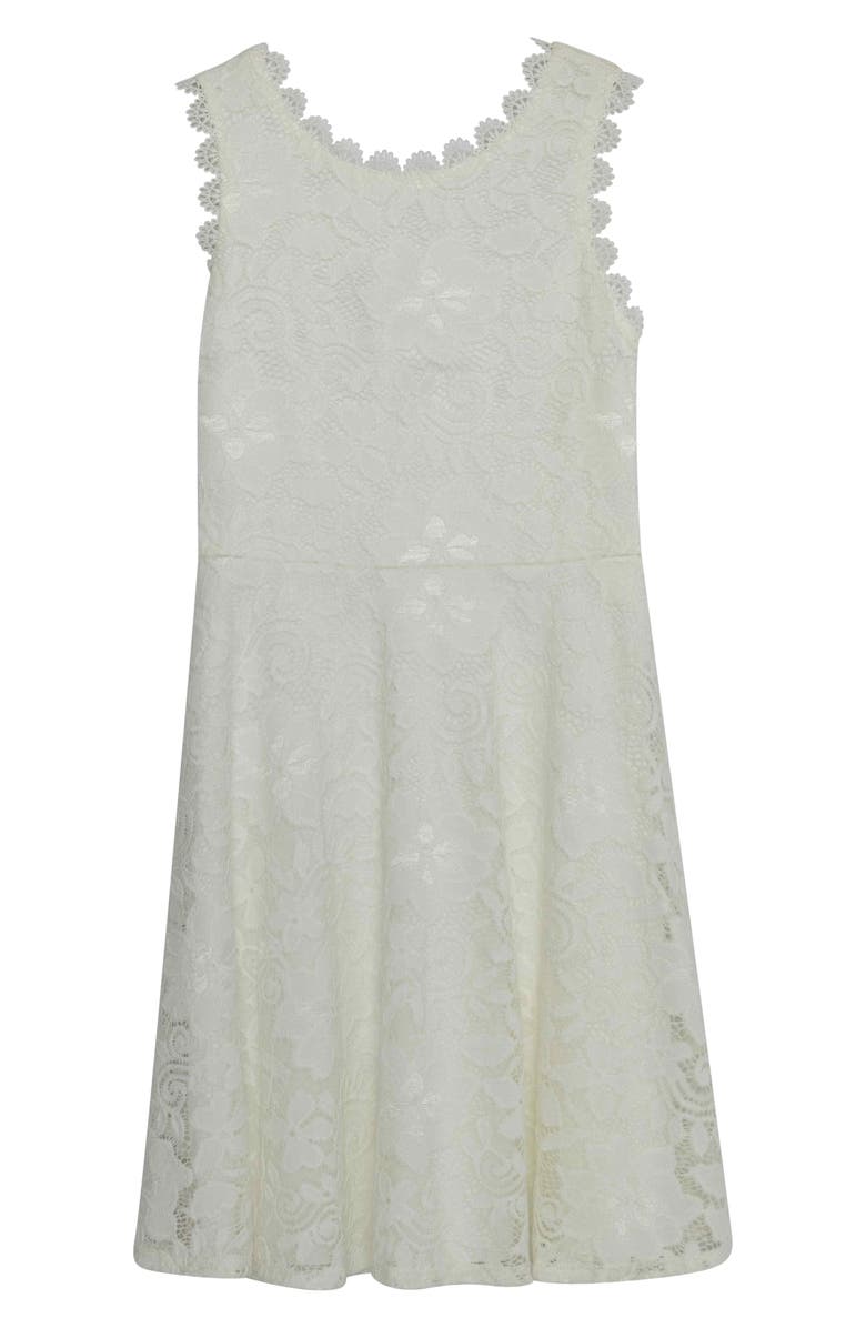 Speechless Kids' Lace Skater Dress, Main, color, Off White