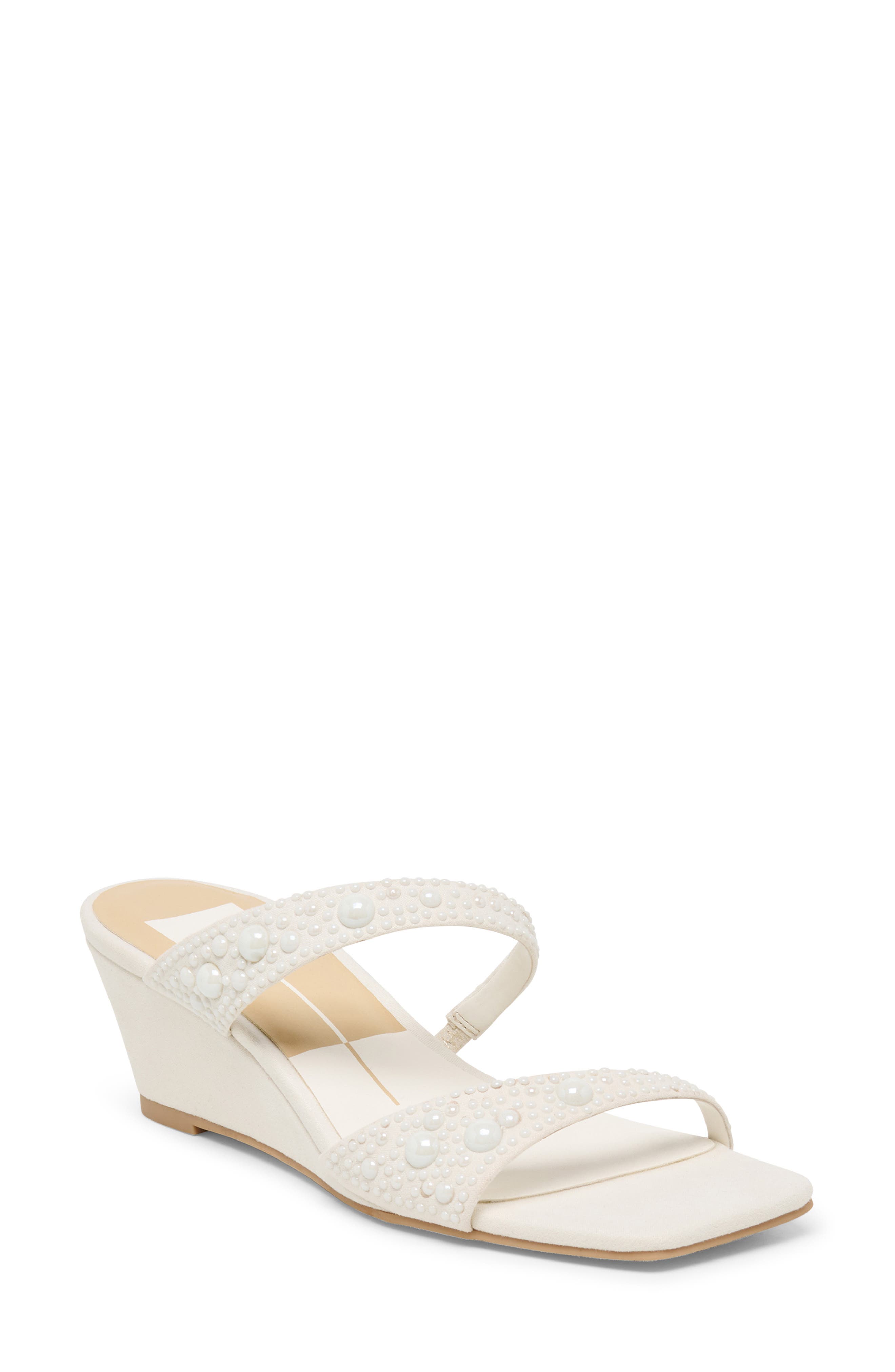 Dolce Vita Quilan Pearly Wedge Sandal, Main, color, Ivory Stella