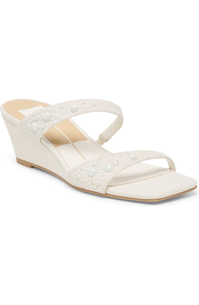 Dolce Vita Quilan Pearly Wedge Sandal, Main, color, Ivory Stella