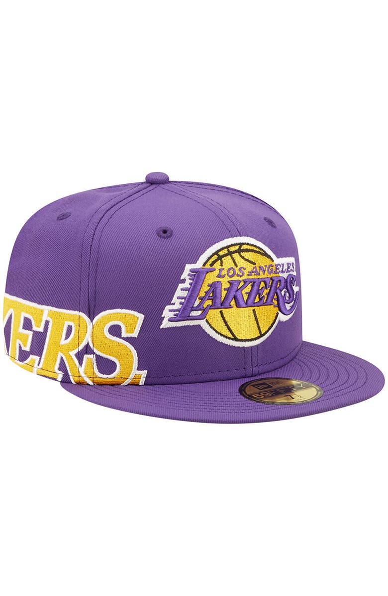 New Era Men's New Era Purple Los Angeles Lakers Side Split 59FIFTY Fitted Hat, Main, color, 