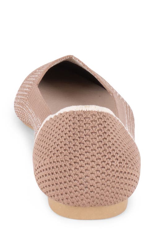 Tahari Antigua Knit Pointed Toe Flat In Neutral