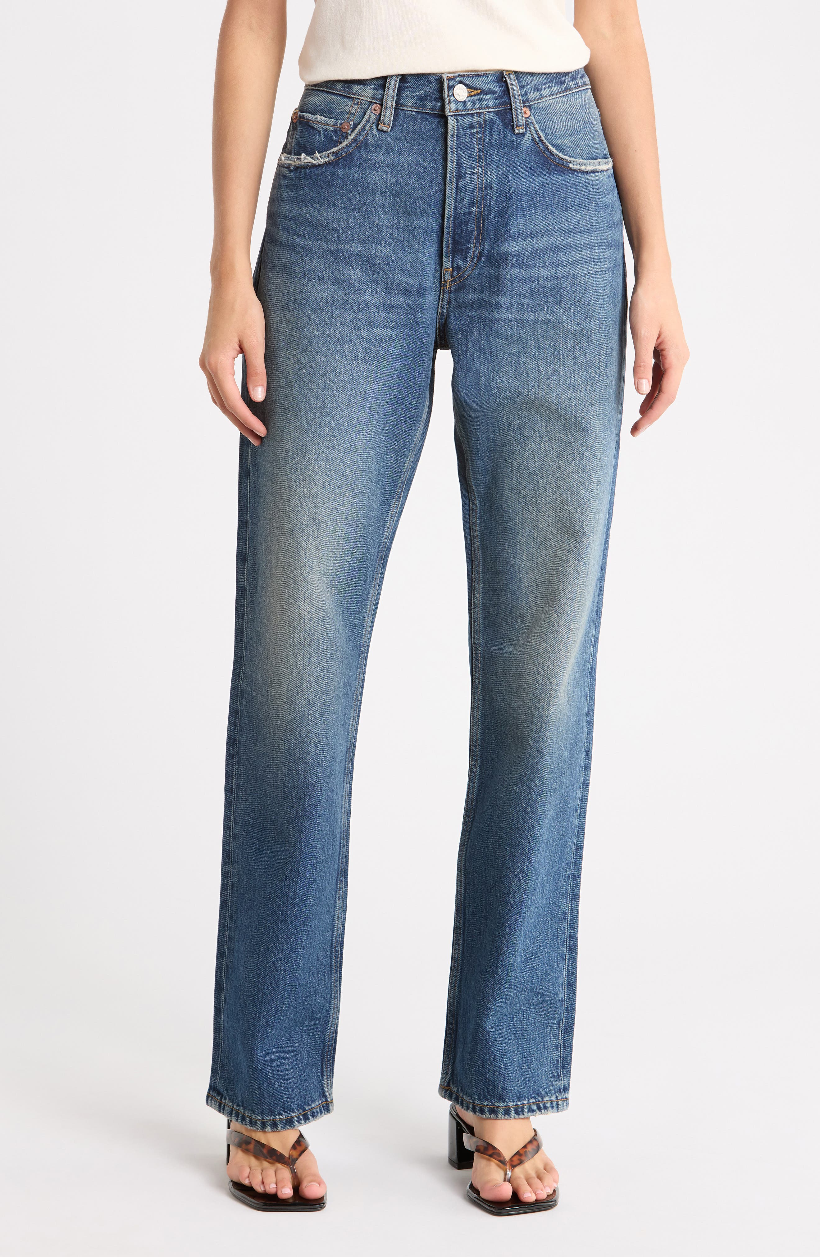 90s High Waist Straight Leg Jeans